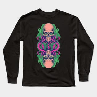 Double Skull Tentacles Octopus Long Sleeve T-Shirt